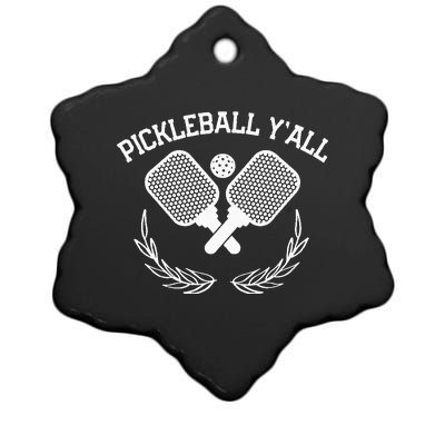 PICKLEBALL Y'ALL FUNNY Ceramic Star Ornament