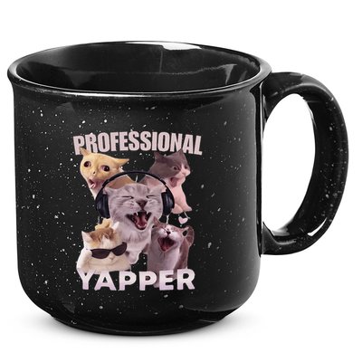 Professional Yapper Funny Cat Meme Goofy Ahh Ironic Cat 15oz Campfire Ceramic Mug