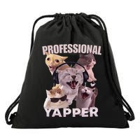 Professional Yapper Funny Cat Meme Goofy Ahh Ironic Cat Drawstring Bag