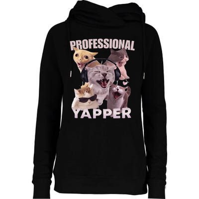 Professional Yapper Funny Cat Meme Goofy Ahh Ironic Cat Womens Funnel Neck Pullover Hood