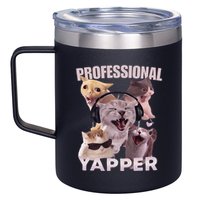 Professional Yapper Funny Cat Meme Goofy Ahh Ironic Cat 12oz Stainless Steel Coffee Mug