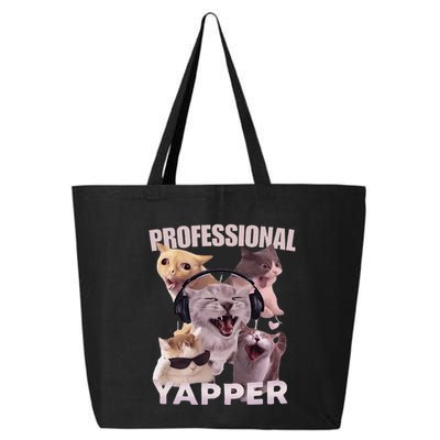 Professional Yapper Funny Cat Meme Goofy Ahh Ironic Cat 25L Jumbo Tote