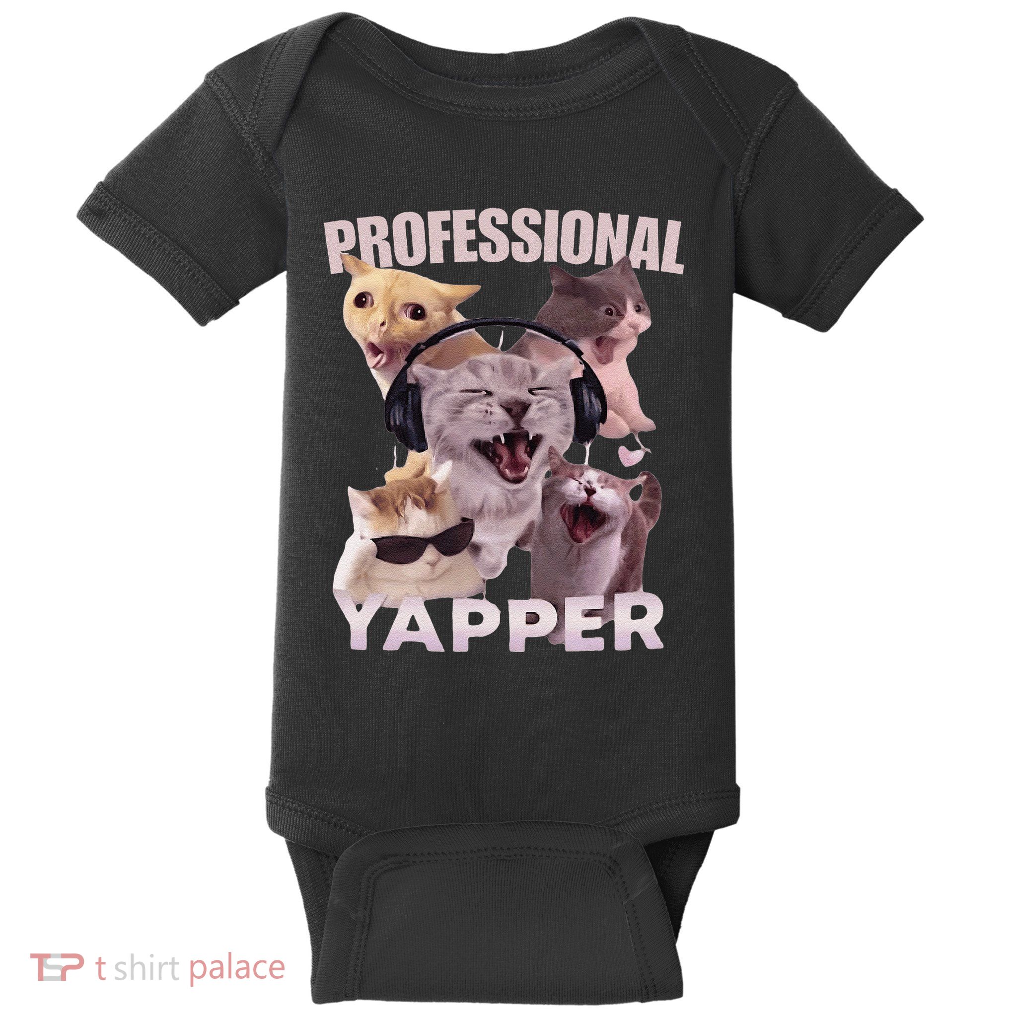 Professional Yapper Funny Cat Meme Goofy Ahh Ironic Cat Baby Bodysuit