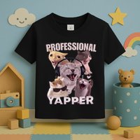 Professional Yapper Funny Cat Meme Goofy Ahh Ironic Cat Toddler T-Shirt