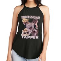 Professional Yapper Funny Cat Meme Goofy Ahh Ironic Cat Women's Perfect Tri Rocker Tank