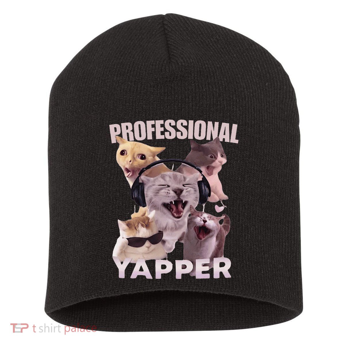 Professional Yapper Funny Cat Meme Goofy Ahh Ironic Cat Short Acrylic Beanie