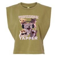 Professional Yapper Funny Cat Meme Goofy Ahh Ironic Cat Garment-Dyed Women's Muscle Tee