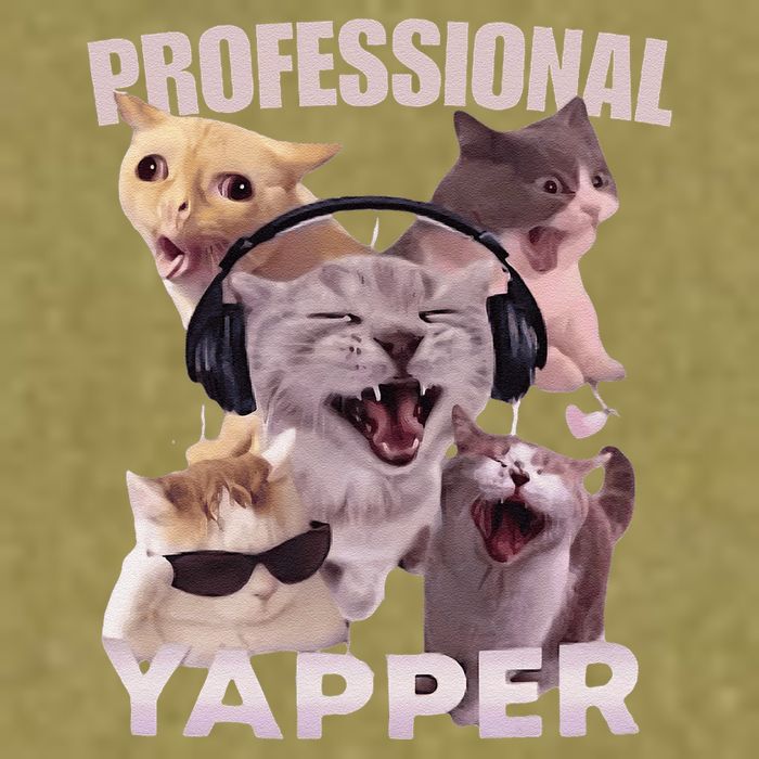 Professional Yapper Funny Cat Meme Goofy Ahh Ironic Cat Garment-Dyed Women's Muscle Tee