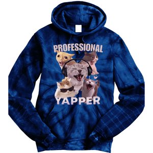 Professional Yapper Funny Cat Meme Goofy Ahh Ironic Cat Tie Dye Hoodie