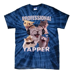 Professional Yapper Funny Cat Meme Goofy Ahh Ironic Cat Tie-Dye T-Shirt