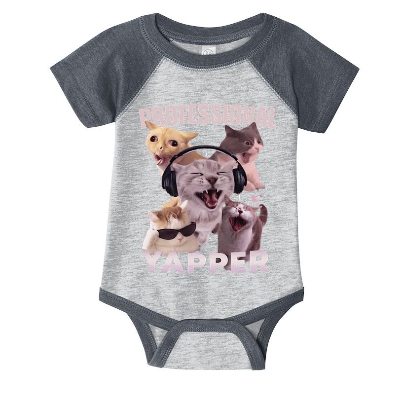 Professional Yapper Funny Cat Meme Goofy Ahh Ironic Cat Infant Baby Jersey Bodysuit