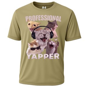 Professional Yapper Funny Cat Meme Goofy Ahh Ironic Cat Cooling Performance Crew T-Shirt