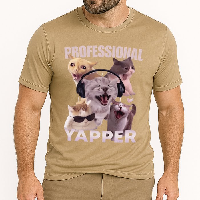 Professional Yapper Funny Cat Meme Goofy Ahh Ironic Cat Performance Shirt