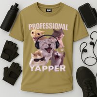 Professional Yapper Funny Cat Meme Goofy Ahh Ironic Cat Performance Shirt