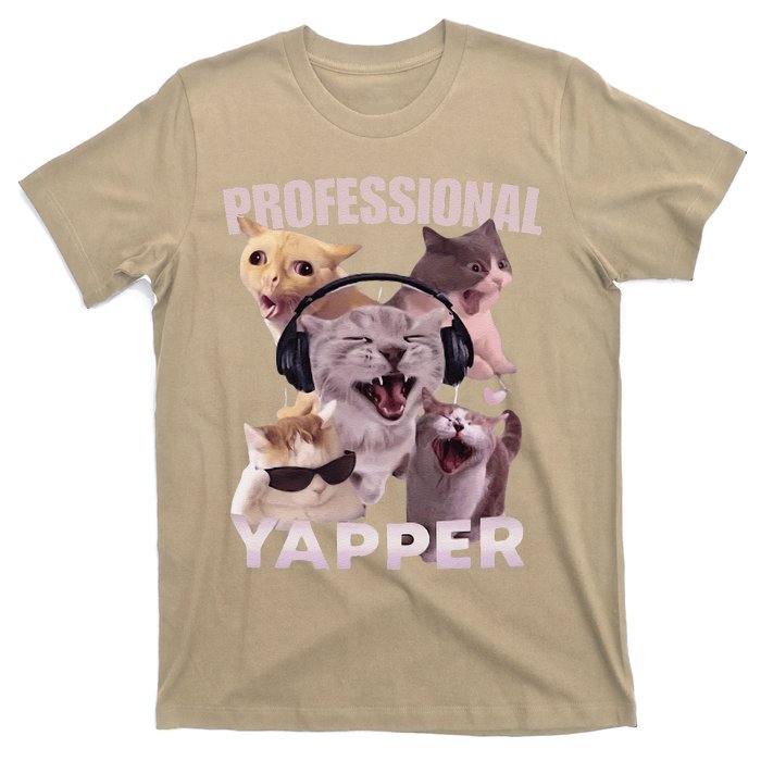 Professional Yapper Funny Cat Meme Goofy Ahh Ironic Cat T-Shirt