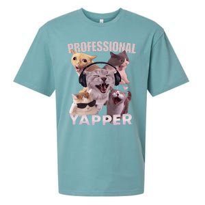 Professional Yapper Funny Cat Meme Goofy Ahh Ironic Cat Sueded Cloud Jersey T-Shirt