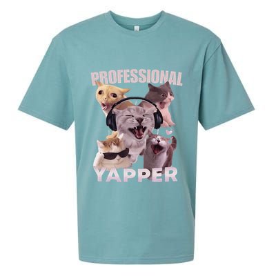 Professional Yapper Funny Cat Meme Goofy Ahh Ironic Cat Sueded Cloud Jersey T-Shirt