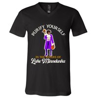 Purify Yourself In The Waters Of Lake Minnetonka V-Neck T-Shirt