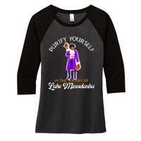 Purify Yourself In The Waters Of Lake Minnetonka Women's Tri-Blend 3/4-Sleeve Raglan Shirt