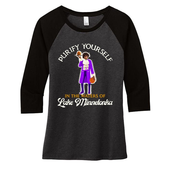 Purify Yourself In The Waters Of Lake Minnetonka Women's Tri-Blend 3/4-Sleeve Raglan Shirt