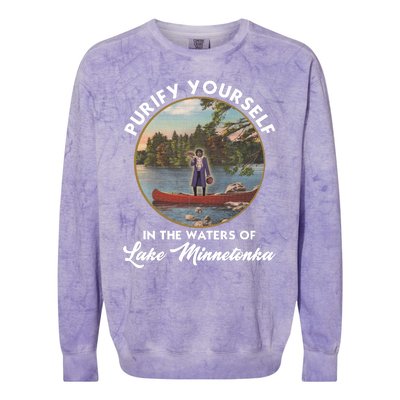 Purify Yourself In The Waters Of Lake Minnetonka Vintage Colorblast Crewneck Sweatshirt