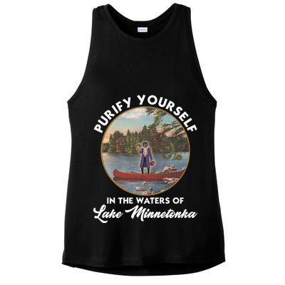 Purify Yourself In The Waters Of Lake Minnetonka Vintage Ladies PosiCharge Tri-Blend Wicking Tank