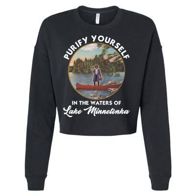 Purify Yourself In The Waters Of Lake Minnetonka Vintage Cropped Pullover Crew