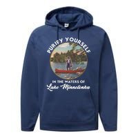 Purify Yourself In The Waters Of Lake Minnetonka Vintage Performance Fleece Hoodie