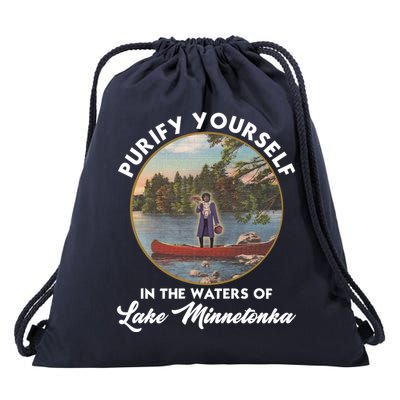 Purify Yourself In The Waters Of Lake Minnetonka Vintage Drawstring Bag