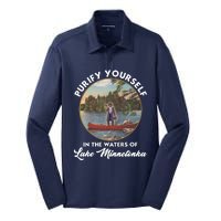 Purify Yourself In The Waters Of Lake Minnetonka Vintage Silk Touch Performance Long Sleeve Polo