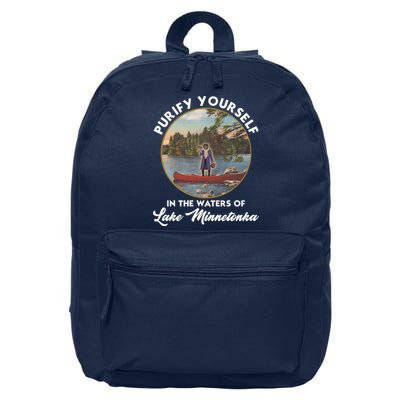 Purify Yourself In The Waters Of Lake Minnetonka Vintage 16 in Basic Backpack