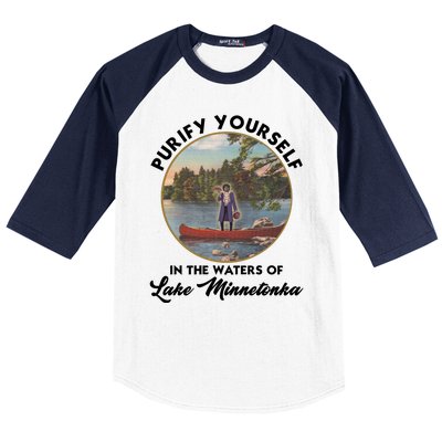 Purify Yourself In The Waters Of Lake Minnetonka Vintage Baseball Sleeve Shirt