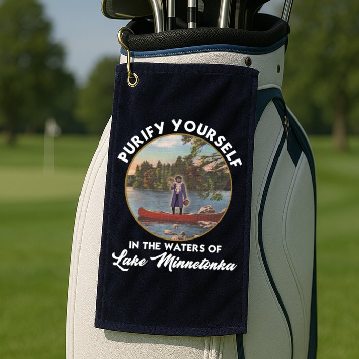 Purify Yourself In The Waters Of Lake Minnetonka Vintage Golf Towel