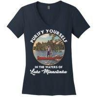 Purify Yourself In The Waters Of Lake Minnetonka Vintage Women's V-Neck T-Shirt