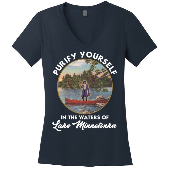 Purify Yourself In The Waters Of Lake Minnetonka Vintage Women's V-Neck T-Shirt