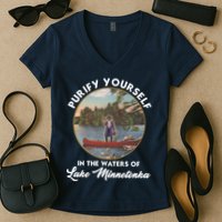 Purify Yourself In The Waters Of Lake Minnetonka Vintage Women's V-Neck T-Shirt