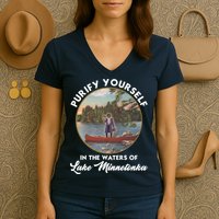 Purify Yourself In The Waters Of Lake Minnetonka Vintage Women's V-Neck T-Shirt