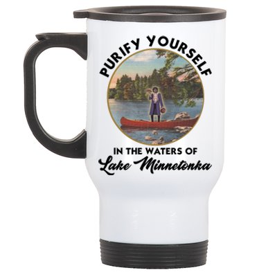 Purify Yourself In The Waters Of Lake Minnetonka Vintage Stainless Steel Travel Mug