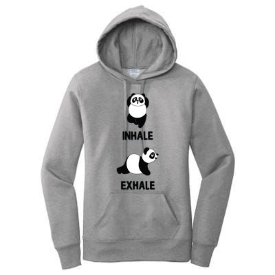 Panda Yoga Inhale Exhale Fitness Panda Bear Yoga Excercise Gift Women's Pullover Hoodie