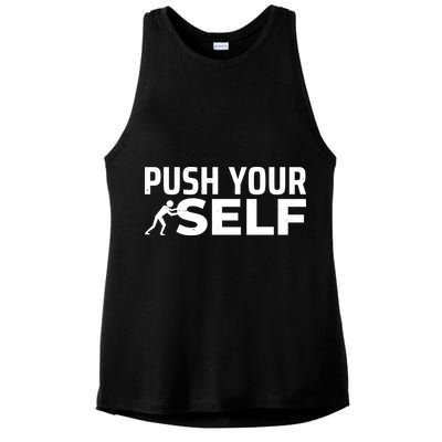 Push Yourself Motivational Ladies PosiCharge Tri-Blend Wicking Tank