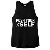 Push Yourself Motivational Ladies PosiCharge Tri-Blend Wicking Tank