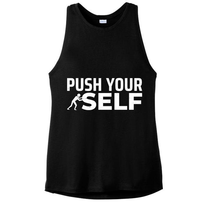 Push Yourself Motivational Ladies PosiCharge Tri-Blend Wicking Tank