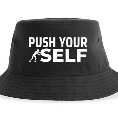 Push Yourself Motivational Sustainable Bucket Hat