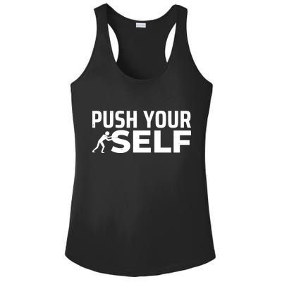 Push Yourself Motivational Ladies PosiCharge Competitor Racerback Tank