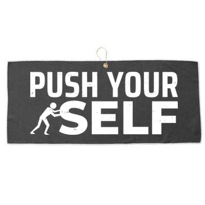 Push Yourself Motivational Large Microfiber Waffle Golf Towel
