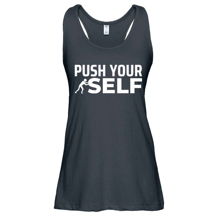 Push Yourself Motivational Ladies Essential Flowy Tank