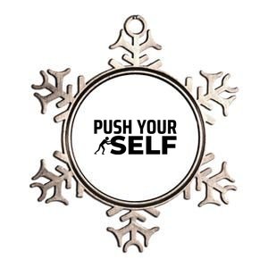 Push Yourself Motivational Metallic Star Ornament