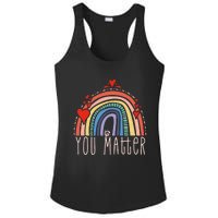 Pretty You Matter Rainbow Positive Message Teachers Ladies PosiCharge Competitor Racerback Tank