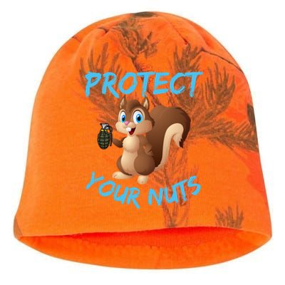 Protect Your Nuts Squirrel Inappropriate Adult Humor Gift Kati - Camo Knit Beanie