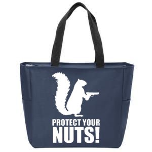 Protect Your Nuts Squirrel Zip Tote Bag